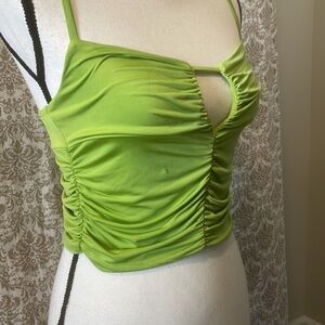 Urban outfitters lime green runched crop top